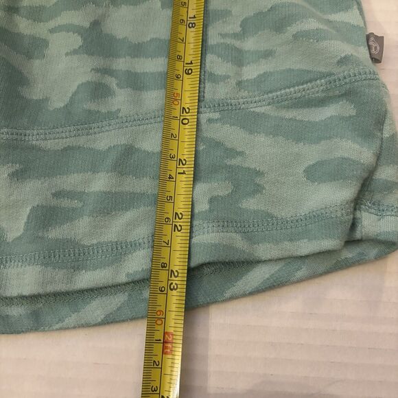 T By Talbots XS Camo French Terry Pullover Top Aqua 3/4 Sleeve Athleisure Cotton - Picture 9 of 9
